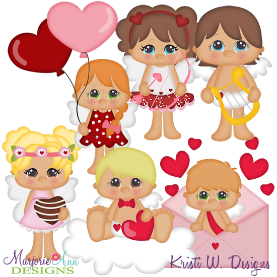 Cupid Kids SVG Cutting Files + Clipart - Click Image to Close